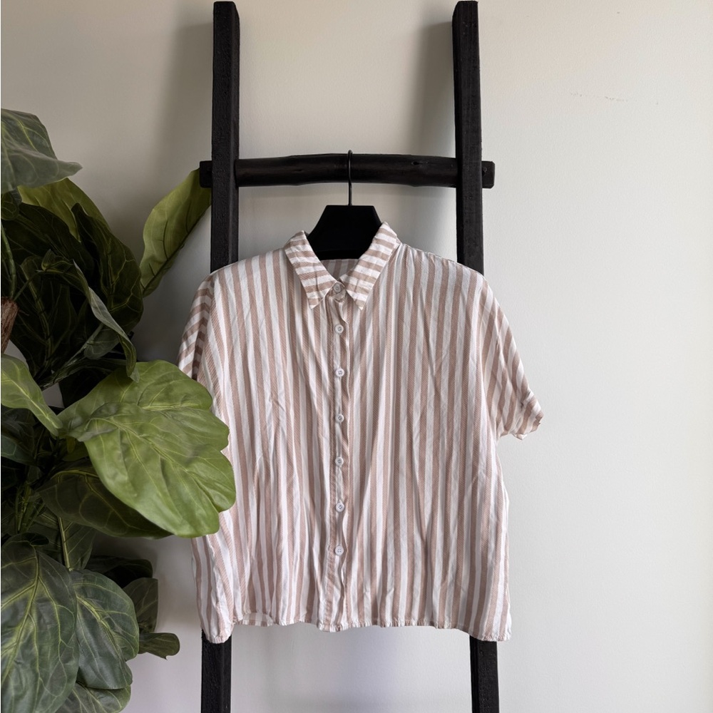Striped Button-Up Shirt